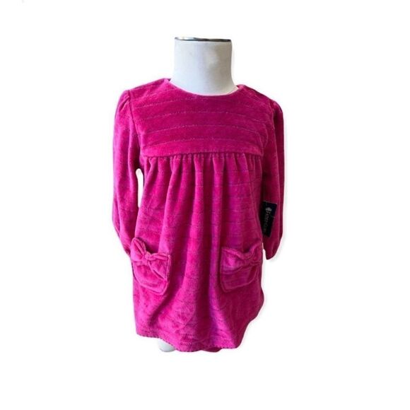 Faded Glory Other - NWT Baby Girls Faded Glory Metallic Stripe Velor Dress w Bloomers - Sz 6-9 mo